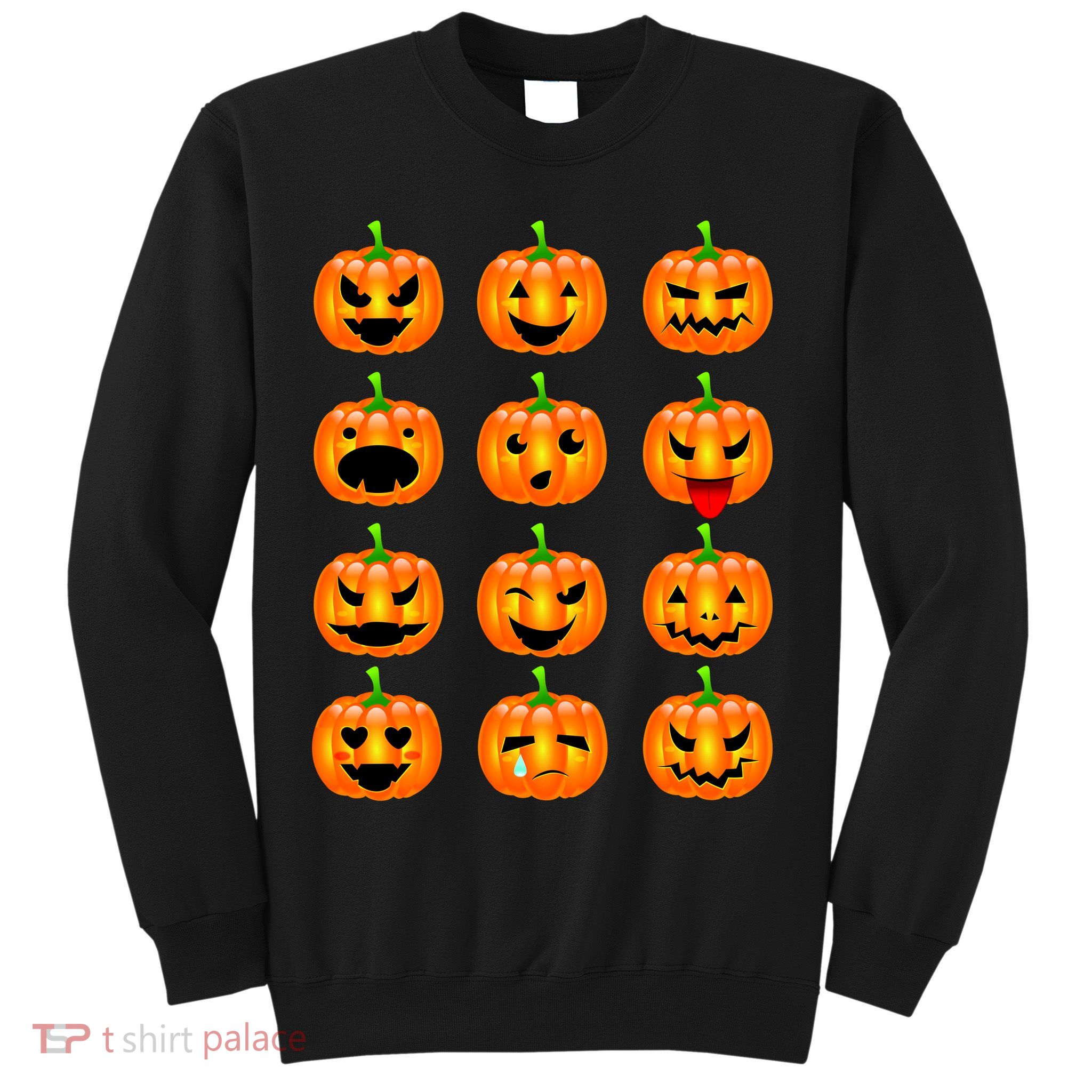 Halloween Pumpkin Emojis Smiley Face Sweatshirt