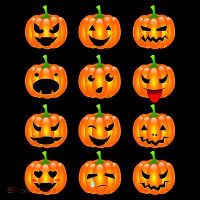 Halloween Pumpkin Emojis Smiley Face T-Shirt