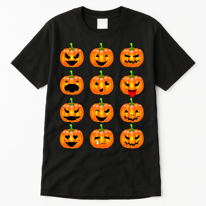 Halloween Pumpkin Emojis Smiley Face Tall T-Shirt