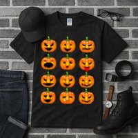 Halloween Pumpkin Emojis Smiley Face Tall T-Shirt