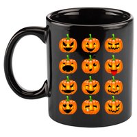 Halloween Pumpkin Emojis Smiley Face 11oz C Handle Ceramic Mug