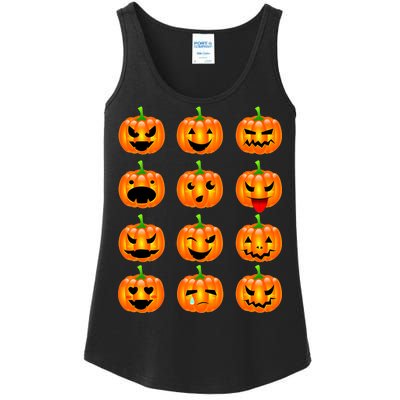 Halloween Pumpkin Emojis Smiley Face Ladies Essential Tank