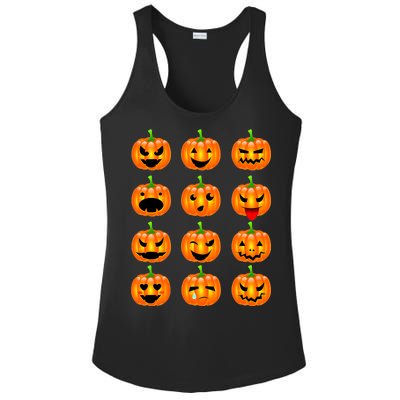 Halloween Pumpkin Emojis Smiley Face Ladies PosiCharge Competitor Racerback Tank