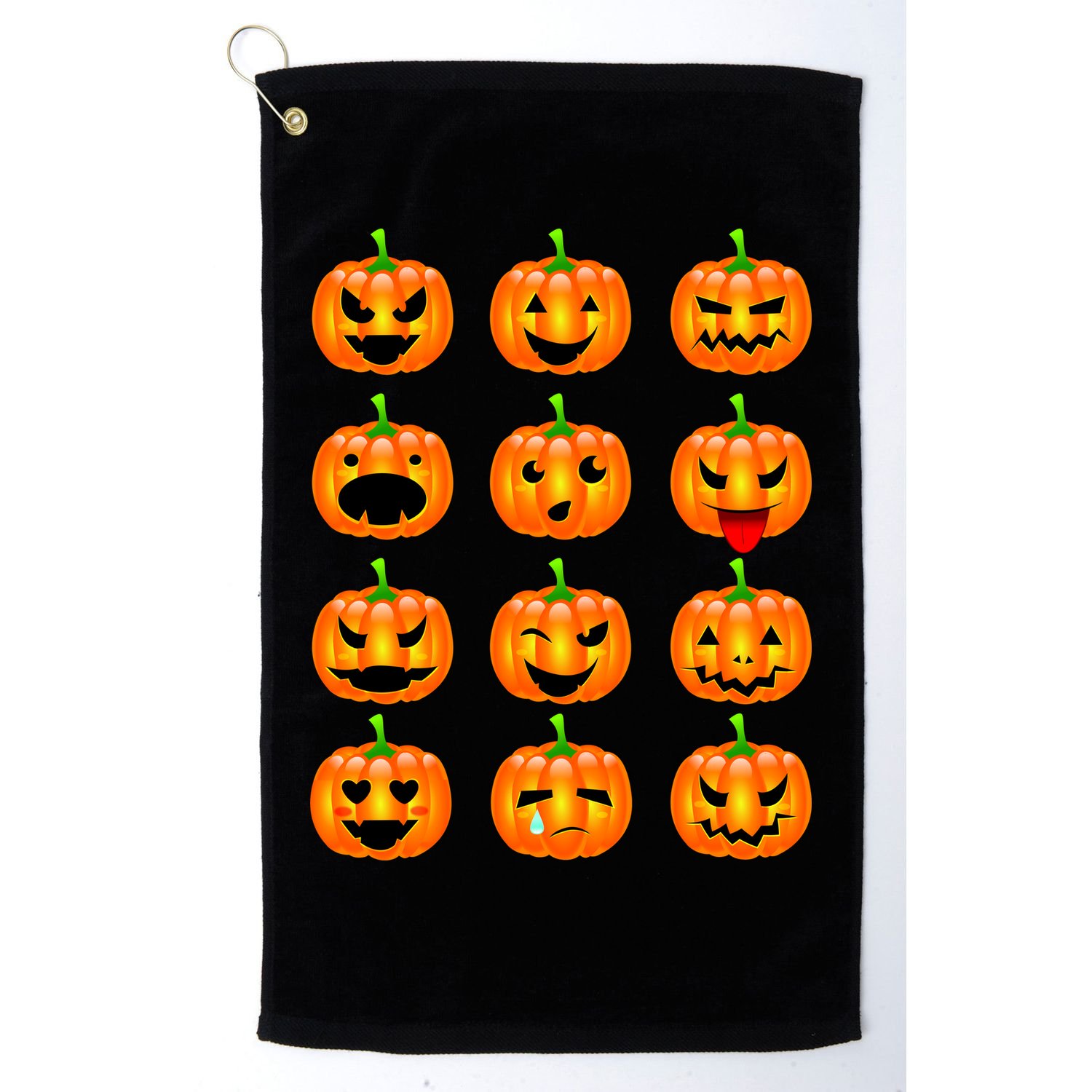 Halloween Pumpkin Emojis Smiley Face Golf Towel