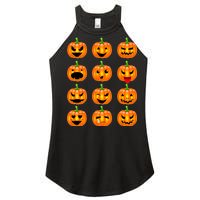 Halloween Pumpkin Emojis Smiley Face Women’s Perfect Tri Rocker Tank