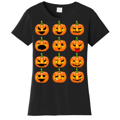 Halloween Pumpkin Emojis Smiley Face Women's T-Shirt