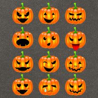 Halloween Pumpkin Emojis Smiley Face Cotton Canvas Backpack