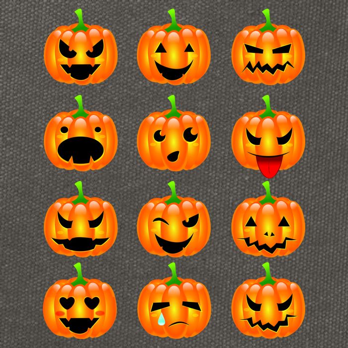 Halloween Pumpkin Emojis Smiley Face Cotton Canvas Backpack