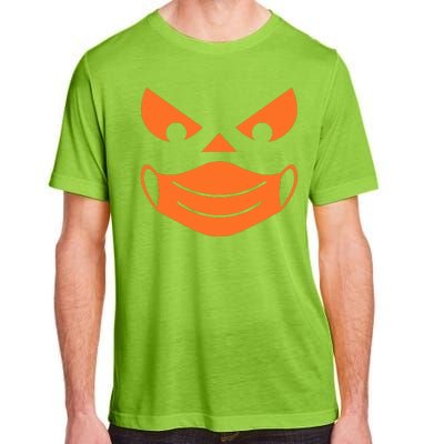 Halloween Pumpkin Face Mask Social Distancing Adult ChromaSoft Performance T-Shirt