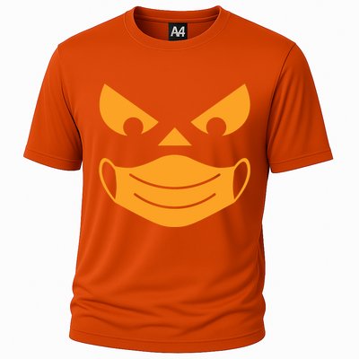 Halloween Pumpkin Face Mask Social Distancing Cooling Performance Crew T-Shirt