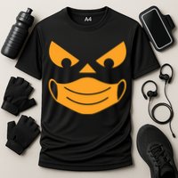 Halloween Pumpkin Face Mask Social Distancing Cooling Performance Crew T-Shirt