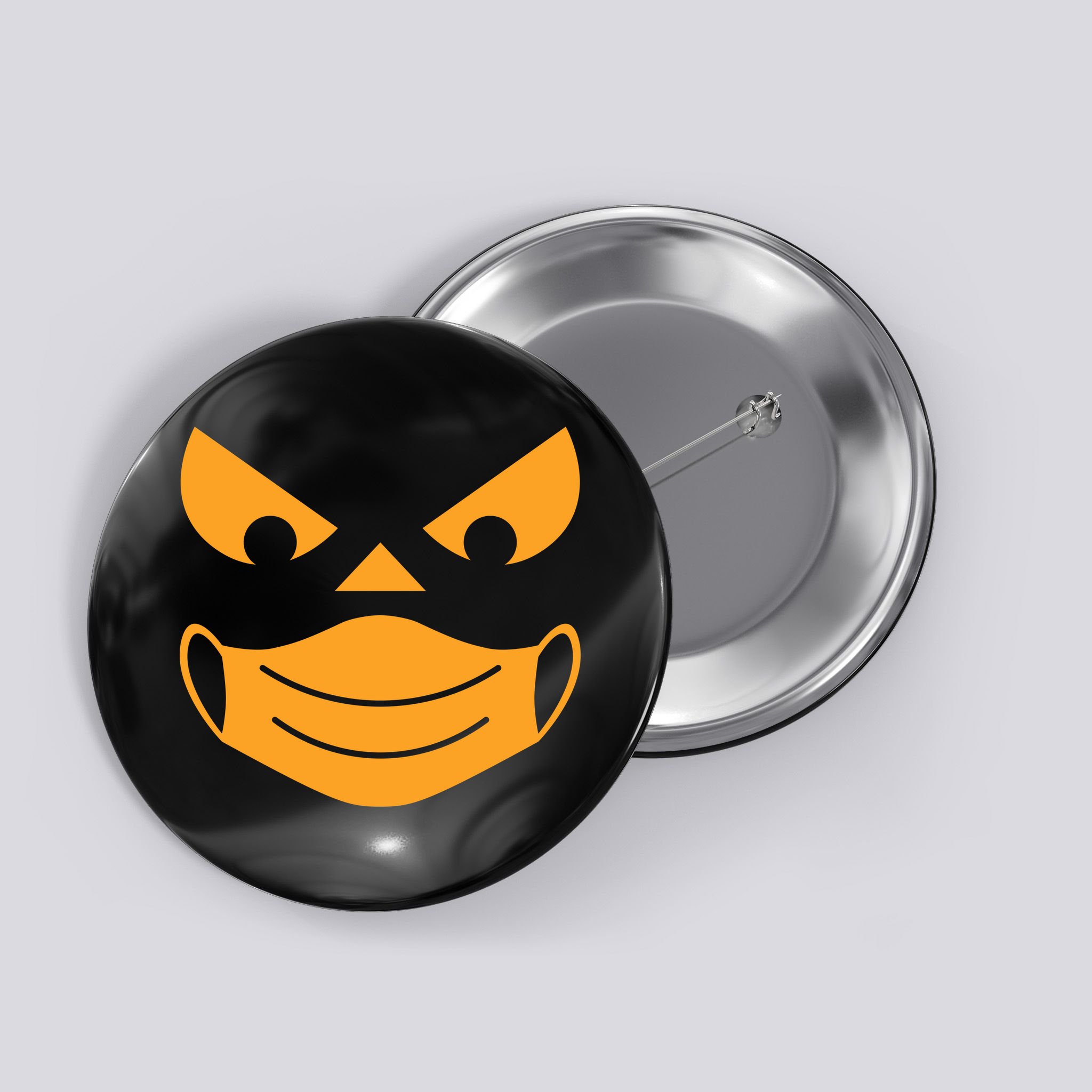 Halloween Pumpkin Face Mask Social Distancing Button