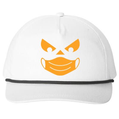 Halloween Pumpkin Face Mask Social Distancing Snapback Five-Panel Rope Hat