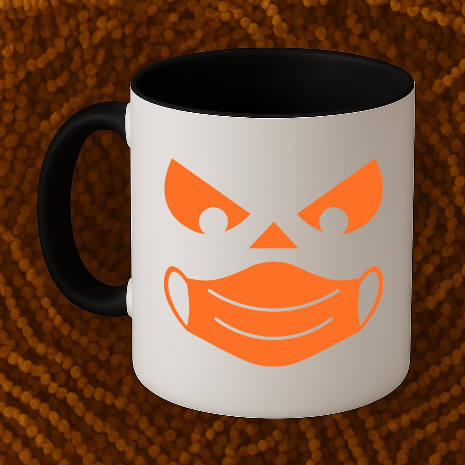 Halloween Pumpkin Face Mask Social Distancing Mug