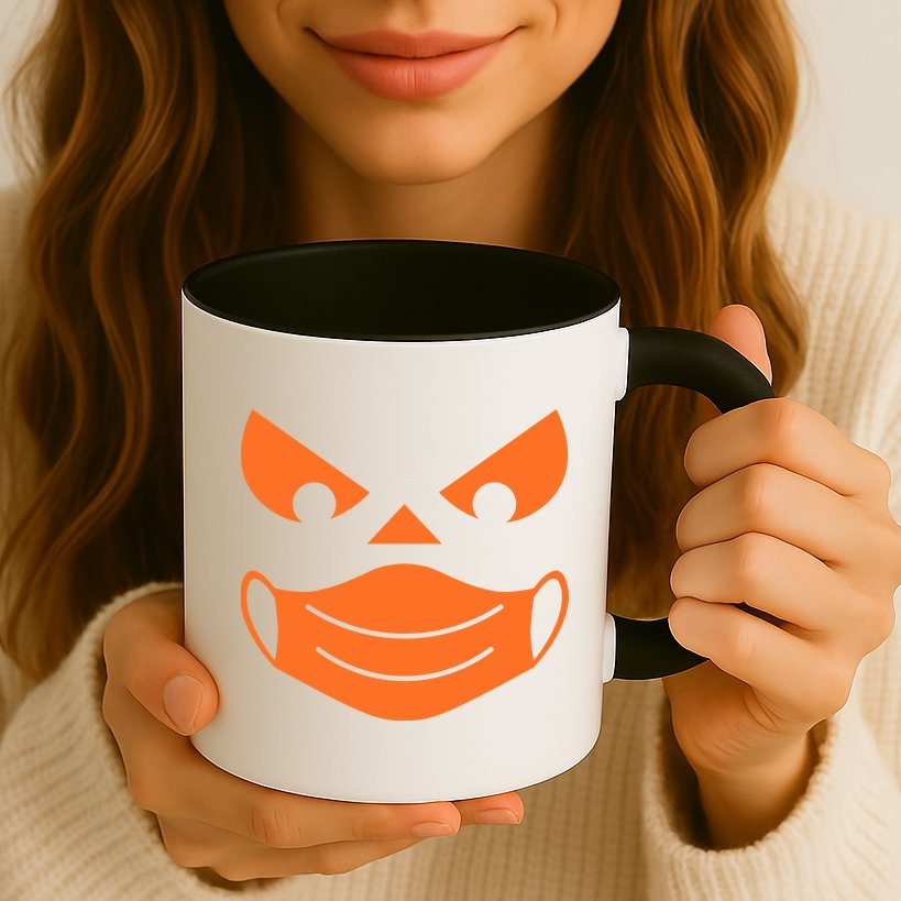 Halloween Pumpkin Face Mask Social Distancing Mug