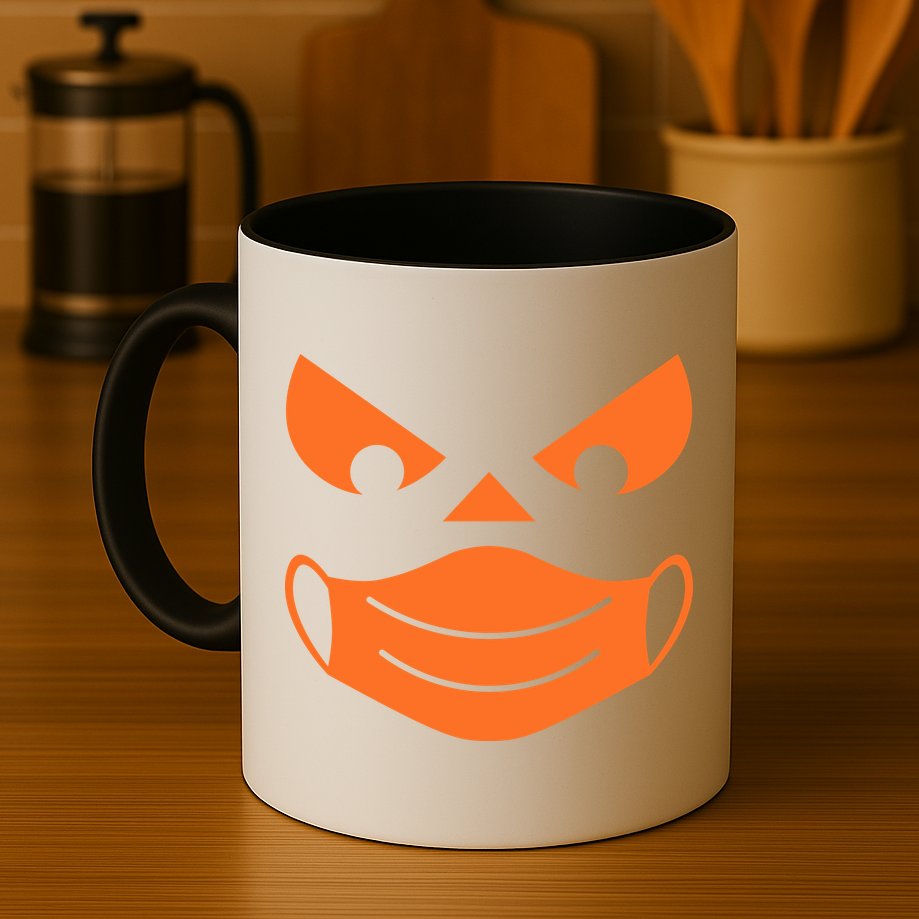 Halloween Pumpkin Face Mask Social Distancing Mug