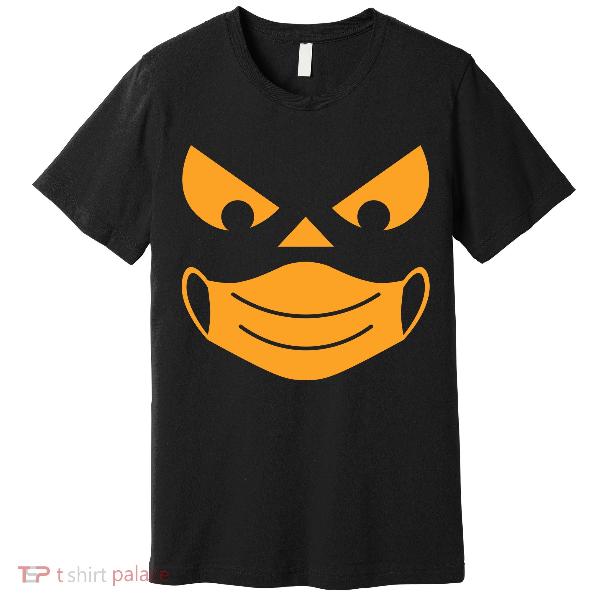 Halloween Pumpkin Face Mask Social Distancing Premium T-Shirt