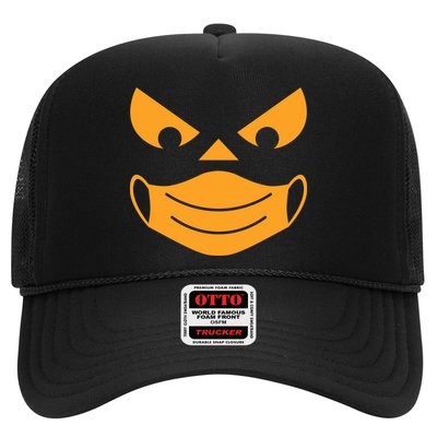 Halloween Pumpkin Face Mask Social Distancing Trucker Hat