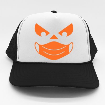 Halloween Pumpkin Face Mask Social Distancing Trucker Hat