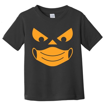 Halloween Pumpkin Face Mask Social Distancing Toddler T-Shirt