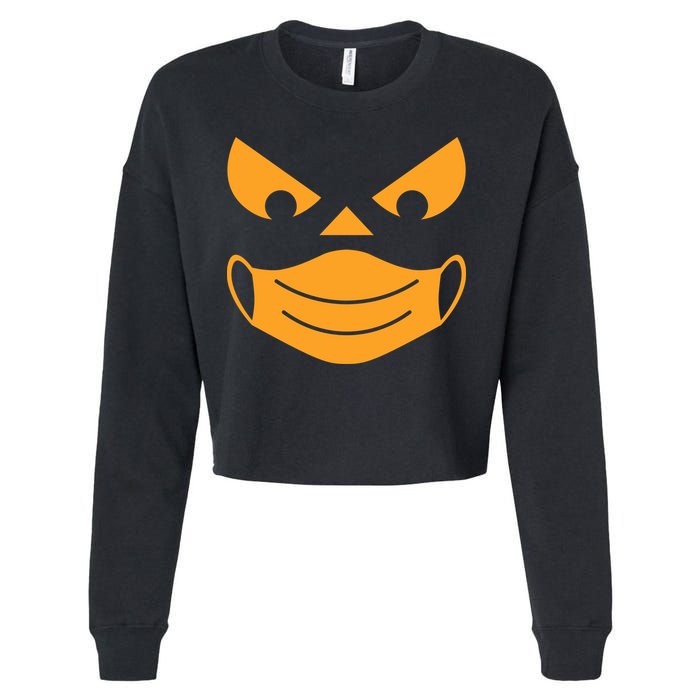 Halloween Pumpkin Face Mask Social Distancing Cropped Pullover Crew