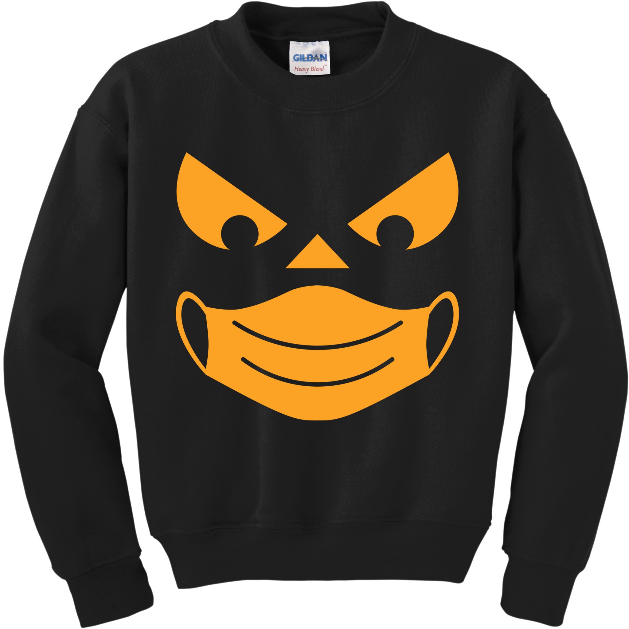Halloween Pumpkin Face Mask Social Distancing Kids Sweatshirt