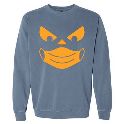 Halloween Pumpkin Face Mask Social Distancing Garment-Dyed Sweatshirt