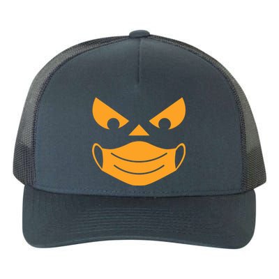 Halloween Pumpkin Face Mask Social Distancing Yupoong Adult 5-Panel Trucker Hat