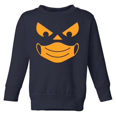 Halloween Pumpkin Face Mask Social Distancing Toddler Sweatshirt