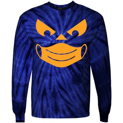 Halloween Pumpkin Face Mask Social Distancing Tie-Dye Long Sleeve Shirt