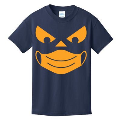 Halloween Pumpkin Face Mask Social Distancing Kids T-Shirt