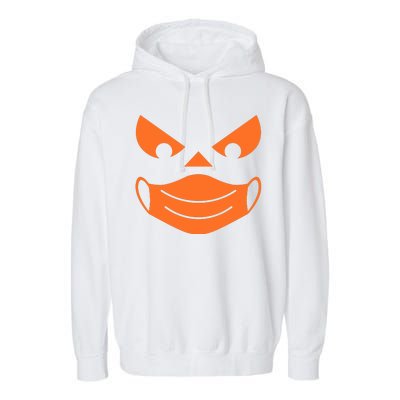 Halloween Pumpkin Face Mask Social Distancing Garment-Dyed Fleece Hoodie