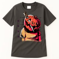Halloween Pumpkin Head Knife Mug Shot Tall T-Shirt