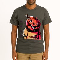 Halloween Pumpkin Head Knife Mug Shot Tall T-Shirt