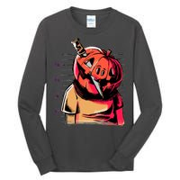 Halloween Pumpkin Head Knife Mug Shot Tall Long Sleeve T-Shirt