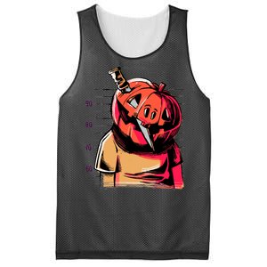 Halloween Pumpkin Head Knife Mug Shot Mesh Reversible Basketball Jersey Tank