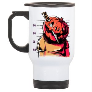 Halloween Pumpkin Head Knife Mug Shot Stainless Steel Travel Mug