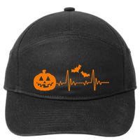 Halloween Pumpkin Heartbeat Pulse 7-Panel Snapback Hat