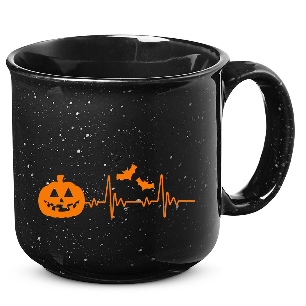 Halloween Pumpkin Heartbeat Pulse 15oz Campfire Ceramic Mug
