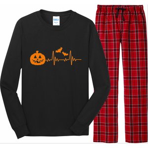 Halloween Pumpkin Heartbeat Pulse Long Sleeve Pajama Set