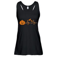 Halloween Pumpkin Heartbeat Pulse Ladies Essential Flowy Tank