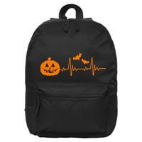 Halloween Pumpkin Heartbeat Pulse 16 in Basic Backpack