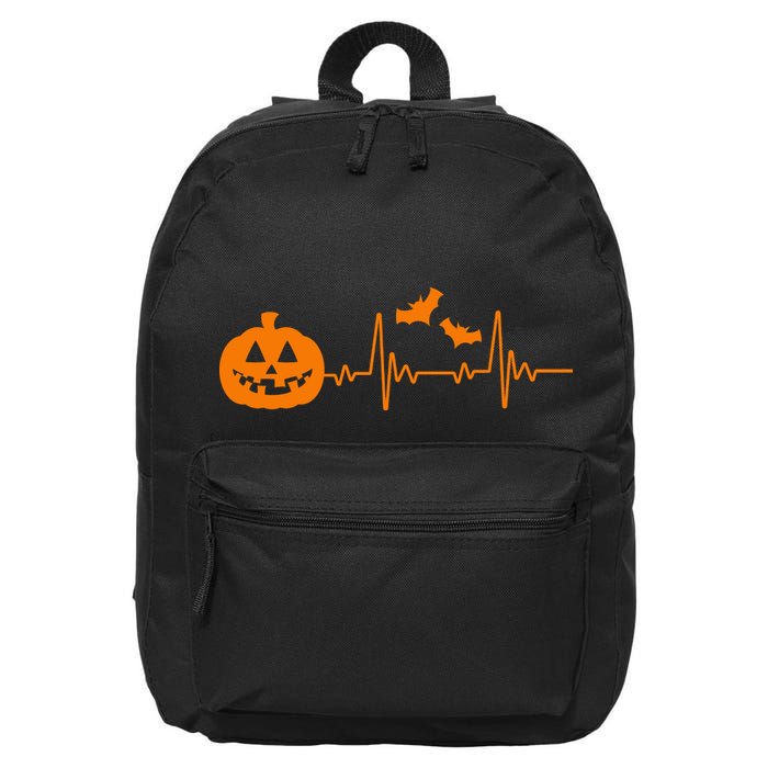 Halloween Pumpkin Heartbeat Pulse 16 in Basic Backpack