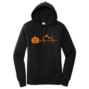 Halloween Pumpkin Heartbeat Pulse Women's Pullover Hoodie