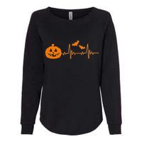 Halloween Pumpkin Heartbeat Pulse Womens California Wash Sweatshirt