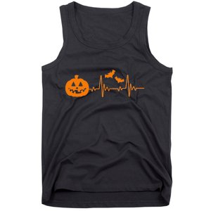 Halloween Pumpkin Heartbeat Pulse Tank Top