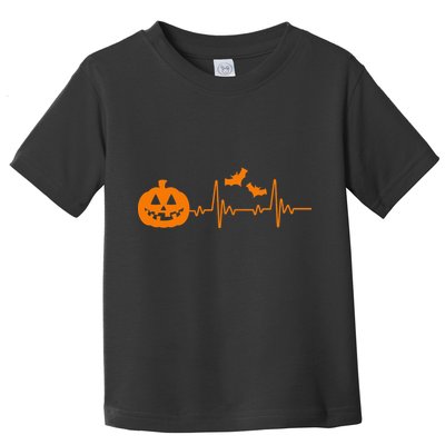 Halloween Pumpkin Heartbeat Pulse Toddler T-Shirt
