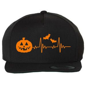 Halloween Pumpkin Heartbeat Pulse Wool Snapback Cap