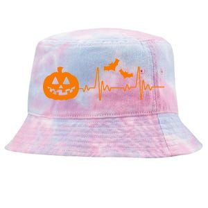 Halloween Pumpkin Heartbeat Pulse Tie-Dyed Bucket Hat