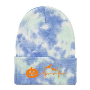 Halloween Pumpkin Heartbeat Pulse Tie Dye 12in Knit Beanie